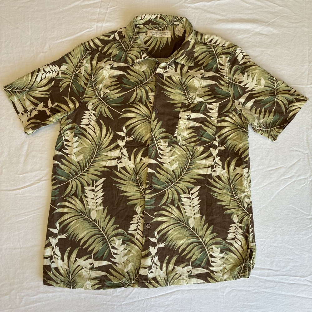 Island Republic 100% Silk Button Up Mens XL Tropical Hawaiian Shirt Resort Retro